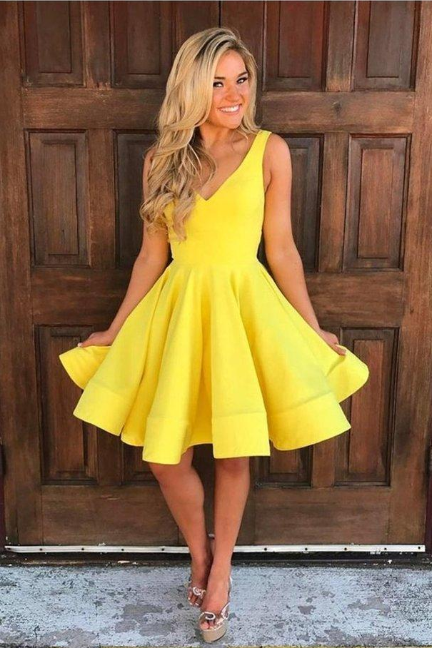 V Neck Short Graduation Formal Homecoming Dresses