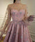 Cute Long Sleeve Tulle Above Knee Homecoming Dresses with Stars Short Dresses JS780