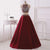 Two Piece Burgundy Glitter Halter Sleeveless Sparkly Prom Dresses For Teens JS142