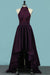 High-Neck Short/Mini Homecoming Dresses A Line Satin & Lace With Detachable Train