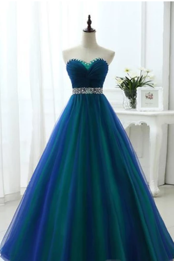 SweetHeart Neckline Rhinestones Sash Prom Dresses (Uchangeable Lining SJSPZ1CDD59