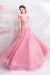 Off The Shoulder Puffy Tulle Prom Dresses, Floor Length Appliqued Quinceanera Dress