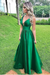 Elegant A Line Sexy V Neck Long Satin Backless Prom Dresses Evening SJSPXJT6JHK