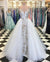 Sheath Spaghetti Straps White Detachable Train Prom Dress with Appliques, Quinceanera Dresses SJS15373