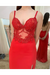 Illusion SweetHeart Neck Backless Spaghetti Red Prom Dresses With Sweep SJSP7GFQPJ3