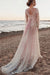 Scoop Long Sleeves Lace Prom Dresses A Line With Applique