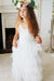 A Line Round Neck Tulle White Straps Flower Girl Dresses with Lace, Baby Dresses SJS15021