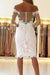 Boat Neck Homecoming Dresses Lace With Applique And Beads Knee-Length