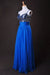 Cheap Prom Dresses Blue A Line Spaghetti Straps Floor Length Chiffon Cz