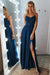 Sexy A Line Spaghetti Straps Appliques Long V neck Prom Dresses with SJS15662