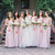 Simple Pink Mismatched A-Line Bridesmaid Dresses, Elegant Chiffon Bridesmaid Dress SJS15397