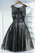 Lace Scoop With Applique And Sash A Line Homecoming Dresses