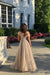 Sparkly A Line Off the Shoulder Prom Dresses with V Back, Long Dance Dresses SJS15600