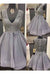 Homecoming Dresses A Line V Neck Tulle With Beading Short/Mini