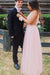 Charming A Line V Neck Open Back Tulle Pink Prom Dresses with Beading, Prom SJS15624