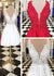 Stylish V-neck Sleeveless White Lace Short Homecoming Dress Beaded JS486