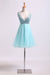 V Neck Homecoming Dresses Beaded Bodice A Line Short/Mini Tulle And Chiffon