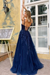 Elegant V Neck Appliques Long Prom Dresses Spaghetti Straps Evening SJSP37YZLFA