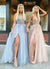 Gorgeous A Line Spaghetti Straps V Neck Beads Prom Dresses with SJS15648