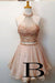 Cute Round Neck Pink Tulle Short Prom/Homecoming Dress with Beading JS95