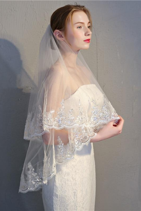 Two-Layer Women Short Wedding Veil