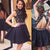 Elegant Short Open Back Lace Black Fitted Halter Cute Mini Homecoming Dresses JS245