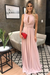 Sleeveless A Line Long Simple Chiffon Prom Dresses