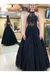 Halter Neckline Black Long Prom Dresses Formal Evening Dress Tulle SJSPJHYQ138