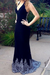 Dark Navy Blue Mermaid Prom Dresses With Appliques Charming Long Formal SJSPESSR754