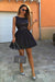 Popular Round Neck Sequins Dark Blue Short Prom Dresses Homecoming Dresses JS909