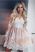 A-Line V-Neck Long Sleeves Short Homecoming Dress With Appliques