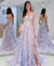 Charming Sweetheart Strapless Lace Appliques Lilac Prom Dresses with SJS20404