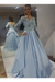 Stunning Long Sleeve Prom Dresses Sweep Train Satin Handmade SJSP9QQ2XXE