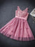 A Line Tulle Lace Appliques Lace up V Neck Pink Short Prom Dresses Homecoming Dresses JS906