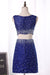 Homecoming Dresses Two-Piece Sheath Scoop Lace With Beading