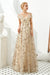 Elegant A Line V Neck Off the Shoulder Beads Prom Dresses with Lace SJS20414