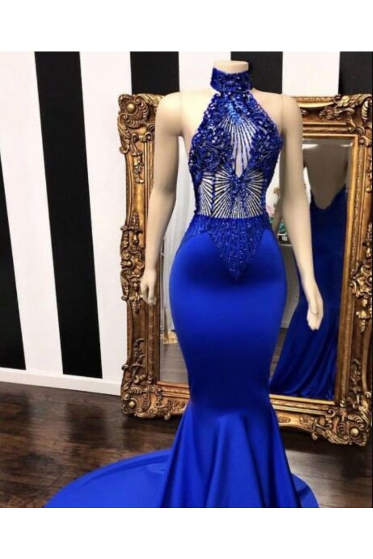 Sexy Evening Dresses Mermaid/Trumpet Halter Appliques Court SJSPSM3SECT