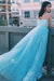 Charming A Line Spaghetti Straps Tulle Prom Dresses With Stars Dance SJSP8AGEYHP