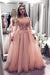 Prom Dresses Long Sleeves A Line Taffeta Floor-Length