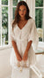 A Line Long Sleeve White Simple Lace Short Sexy Criss Cross Above Knee Homecoming Dress JS783