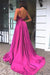 Simple A Line Spaghetti Straps V Neck Satin Backless Prom Dresses, Party SJS20443