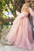 Cute Pink Tulle Flower Girl Dresses with Sash Floor Length, Round Neck Child Dresses SJS15575