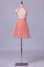 Homecoming Dresses High Neck A Line With Applique&Beads Tulle