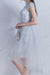 Lace & Tulle Scoop Cap Sleeves Sheath Above Knee Length Homecoming Dresses