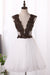 V Neck Beaded Bodice Homecoming Dresses A Line Tulle Short/Mini