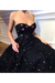 Elegant A Line Sweetheart Strapless Black Tulle Prom Dresses With SJSPT11F6GE