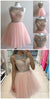 , Round Neck , Beading , Short Pink Homecoming Dresses Jayda CD266