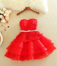 , Red Mimi Homecoming Dresses , Cheap Gowns CD6668