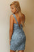 V-Neck Sheath Lace Homecoming Dress With Lace Up Back