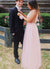 Charming A Line V Neck Open Back Tulle Pink Prom Dresses with Beading, Prom SJS20396